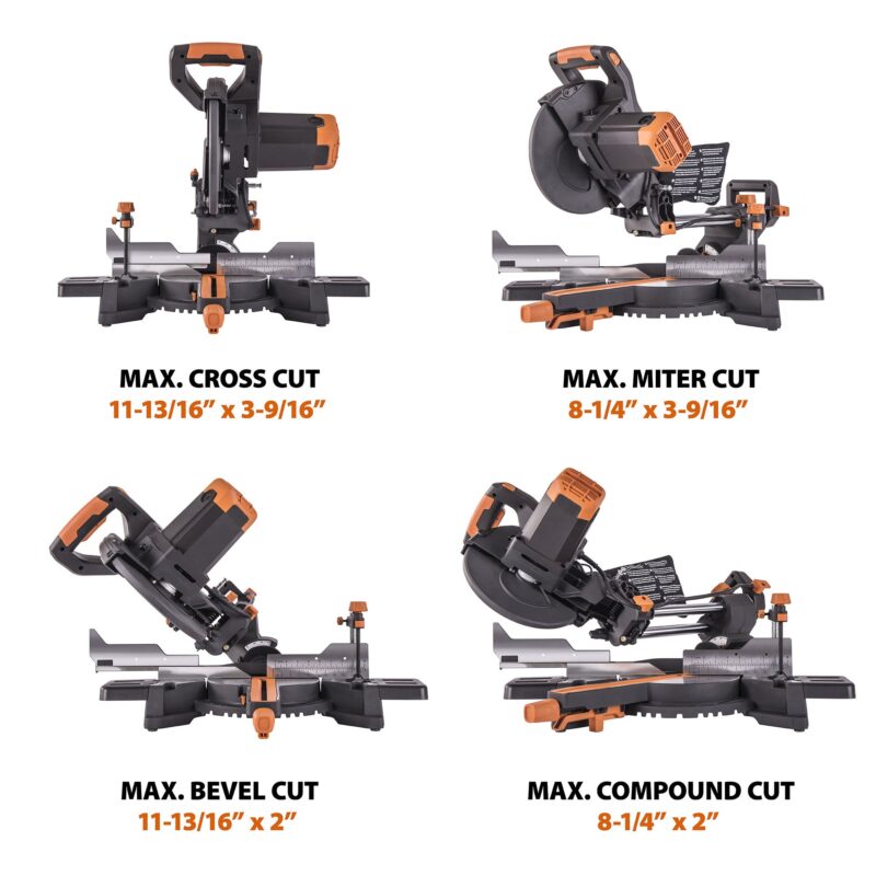 Evolution R255SMS+: Single Bevel Sliding Miter Saw With 10 in. Multi-Material Cutting Blade - Image 4