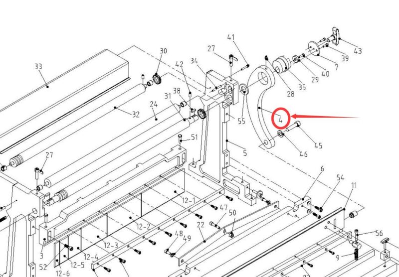 Parts for 30" Shear Brake Roll Machine 3-IN-1/30 171003-4 Cranking arm