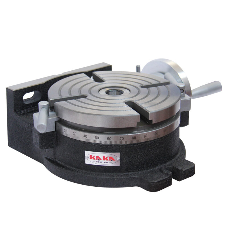Kaka Industrial HV-8, 8”Horizontal Vertical Rotary Table Rotary table TSL Vertical & Horizontal MT3 Center Sleeve Rotary Table 4 slot Precision Milling Table 360 Degrees Precision Rotary Table