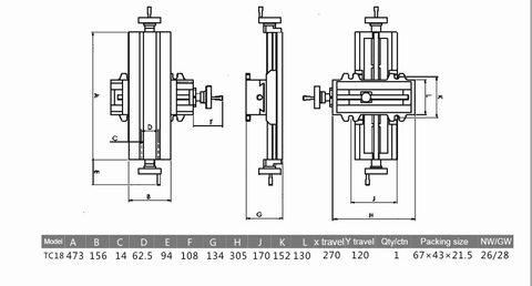 Cross Slide Mill Drill Table