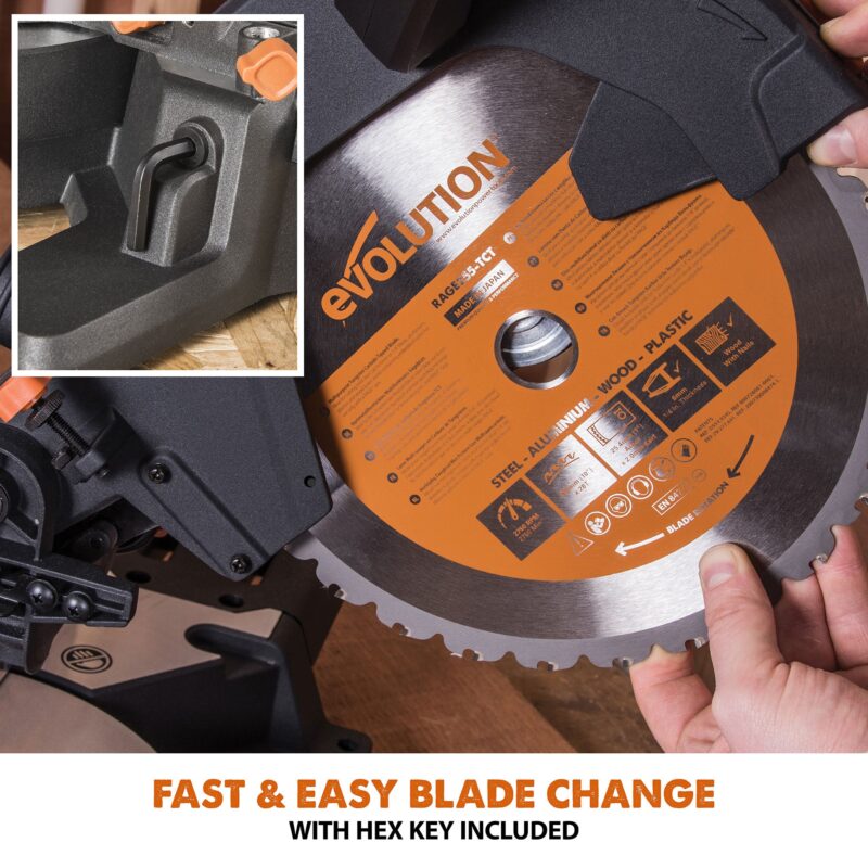 Evolution R255SMS+: Single Bevel Sliding Miter Saw With 10 in. Multi-Material Cutting Blade - Image 22