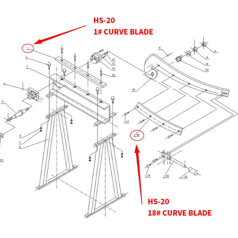 Upper and Lower Blade for KAKA Guillotine Shear HS-20 Sheet Metal Fabrication Plate Cutting Cutter