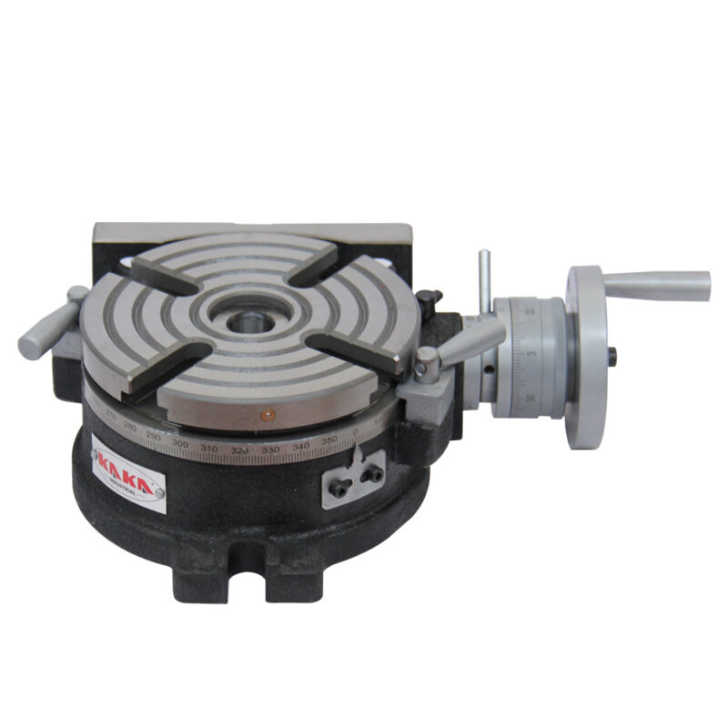 KAKA Industrial HV-6 6” Rotary table TSL Vertical & Horizontal MT2 Center Sleeve Rotary Table 4 slot Precision Milling Table - Image 3
