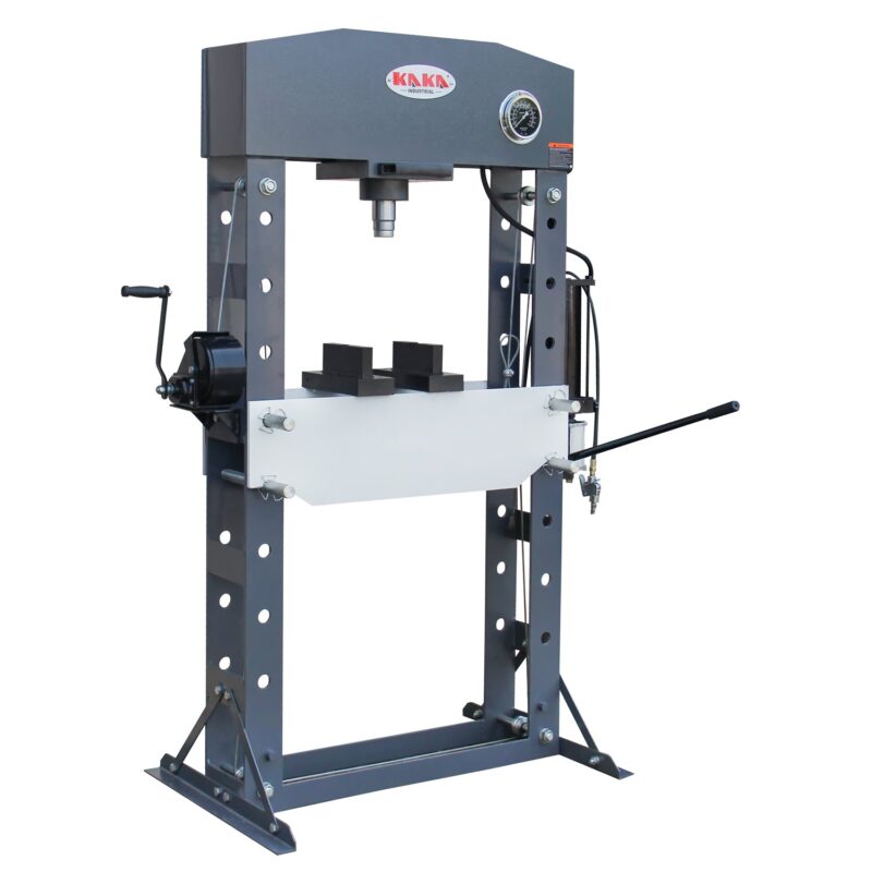 KAKA INDUSTRIAL HP-50P Air/Hand Operated H-Frame Press，Air/Hydraulic Shop Press，50 ton Frame Capacity, 7 in Stroke - Image 3