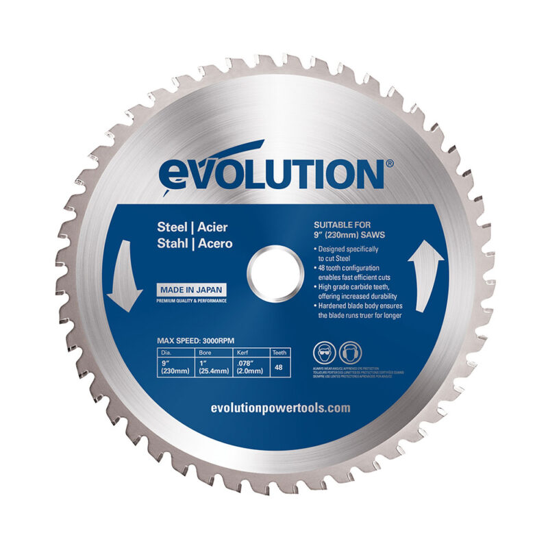 Evolution 230BLADEST | 9 in. | 48T | 1 in. Arbor | Mild Steel and Ferrous Metal TCT Blade