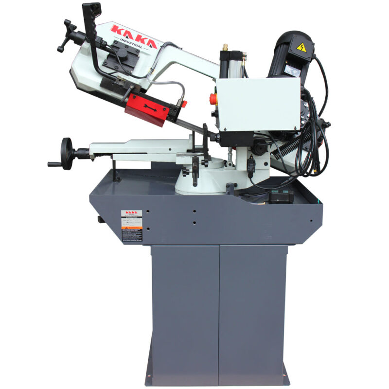 KAKA Industrial BS-106G horizontal bandsaw Metal Cutting Band Saw, Cuts up to 9” round metal stock at 90°. Swivel head miters up to 60°. 230V-60HZ-3PH