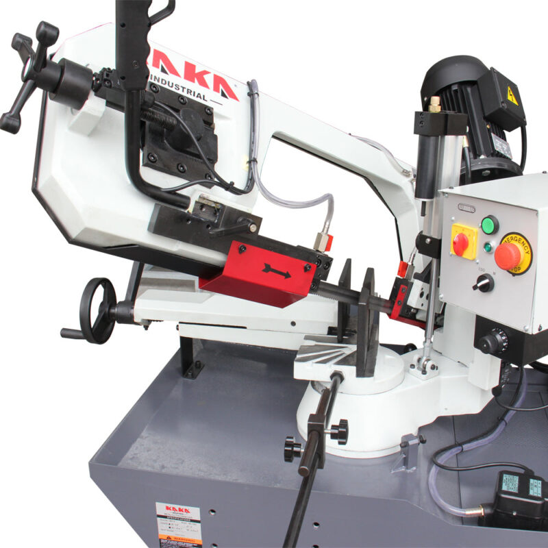 KAKA Industrial BS-106G horizontal bandsaw Metal Cutting Band Saw, Cuts up to 9” round metal stock at 90°. Swivel head miters up to 60°. 230V-60HZ-3PH - Image 6