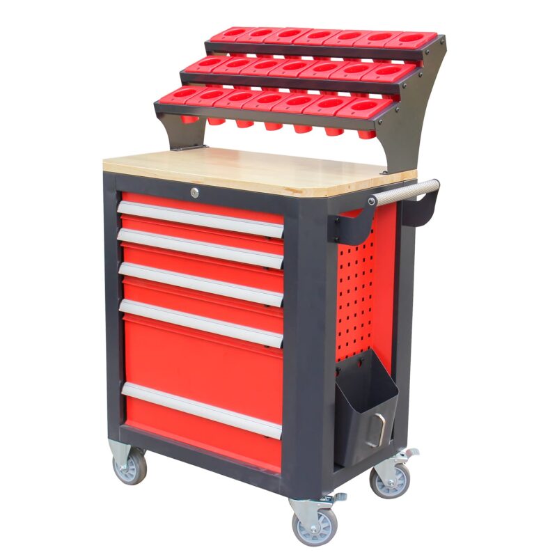 Kaka industrial HQC-550A (BT50) Tool Holder CNC Tool Cart, 5 Drawer Tool Chest 77 Capacity 4 Ball-Bearing Glided Drawers, Drawer Mobile Work Station - Image 2