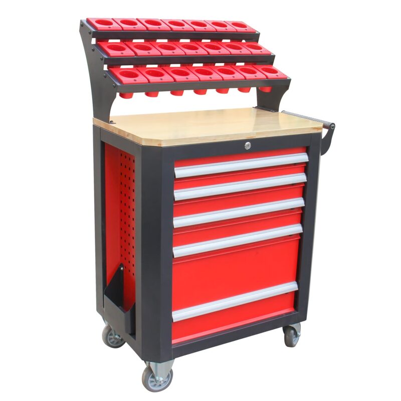 Kaka industrial HQC-550A (BT50) Tool Holder CNC Tool Cart, 5 Drawer Tool Chest 77 Capacity 4 Ball-Bearing Glided Drawers, Drawer Mobile Work Station - Image 3