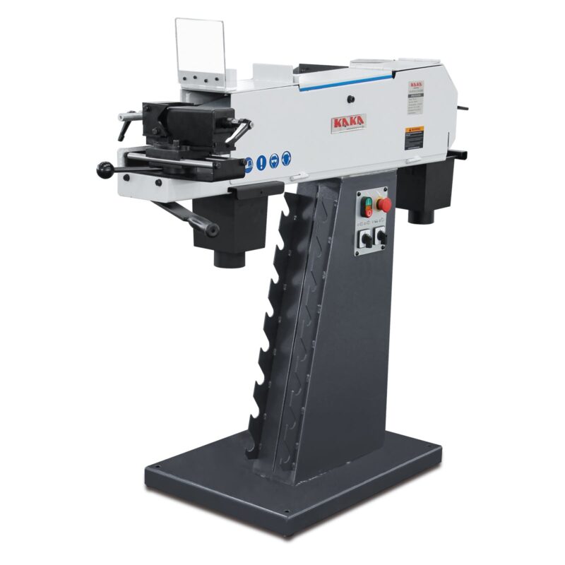 Kaka Industrial PRS-4A Belt Grinder, Wheel Metal Belt Grinder/Sander, Sander with Cast Iron Base, Grinds at angle from 30-90 degree, Arc cutting which is ideal for pipe-shaped, 220V-60HZ-3PH