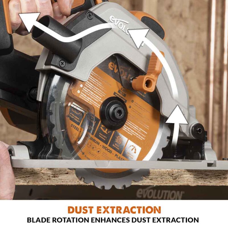 Evolution Cordless R165CCS-Li 6-1/2 in Circular Saw 20V Li-Ion EXT Inc Multi-Material Blade - Image 13