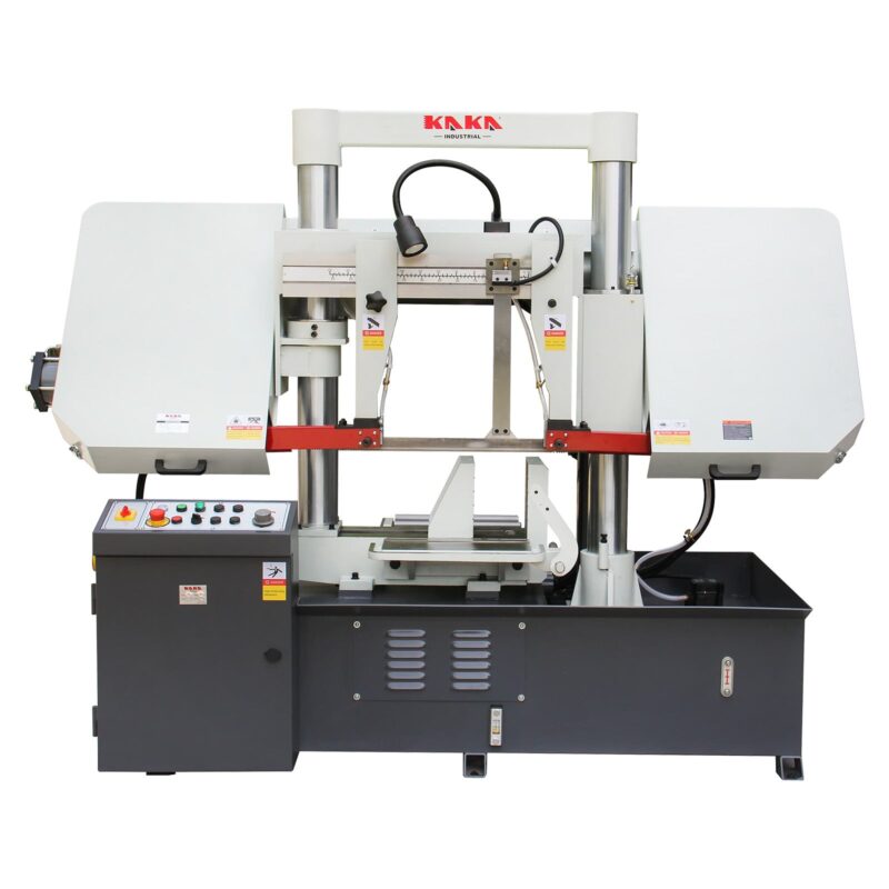 Kaka Industrial TGK-16 Double column horizontal band saw, Max cutting capacity 15.7 inch, vertical lifting, high stability. Cutting speed adopts hydraulic control, 230V 60HZ 3PH