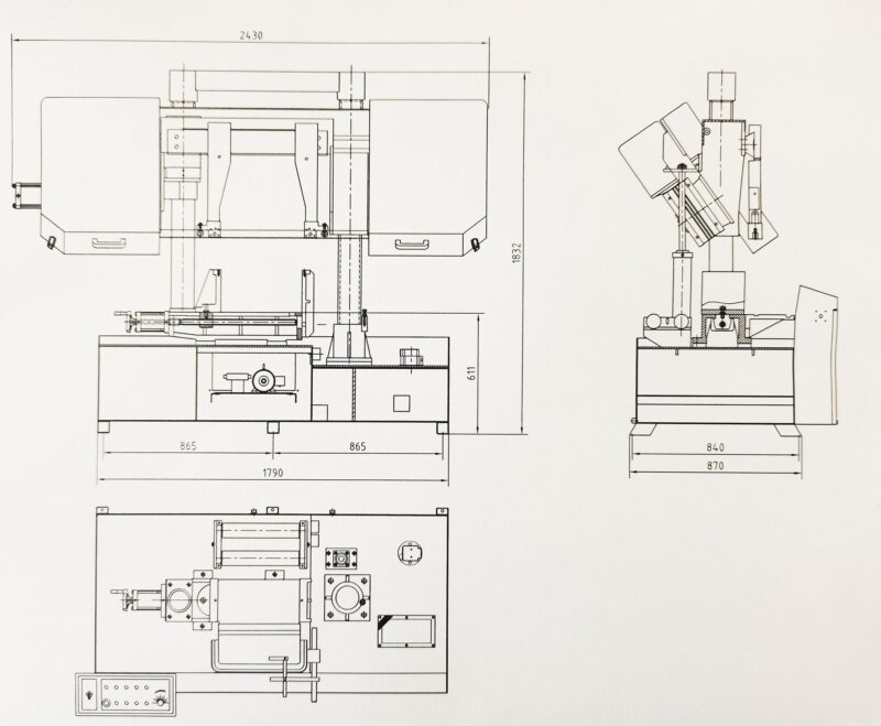 Kaka Industrial TGK-16 Double column horizontal band saw, Max cutting capacity 15.7 inch, vertical lifting, high stability. Cutting speed adopts hydraulic control, 230V 60HZ 3PH - Image 14