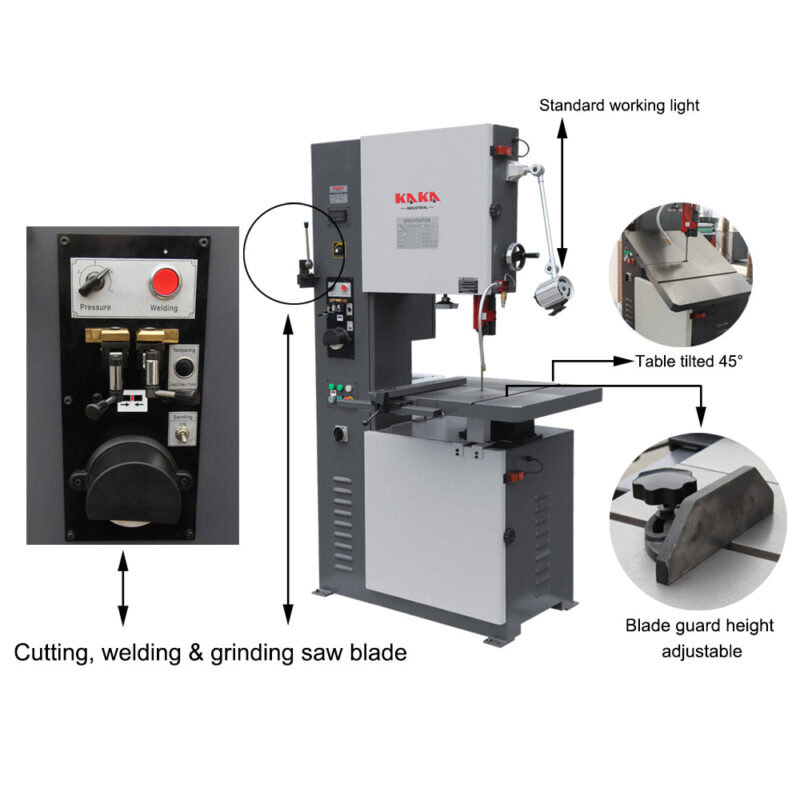 KAKA Industrial Variable Speed Vertical Band Saw VS-1611,VS-2012,VS-2313 - Image 3