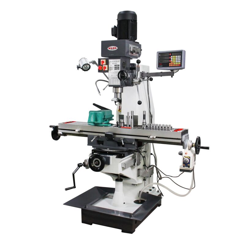 KAKA Industrial ZX-5325C Drilling and milling machine 230V460V-60HZ-3PH Main Moto power 1.5KW Gear Head Auto Feed Table Drilling and milling machine with 3 Axis DRO - Image 2