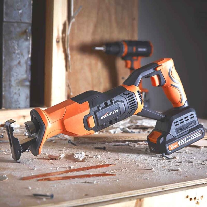 Evolution Cordless R150RCP-Li Reciprocating Saw 20V Li-Ion EXT Inc Multi-Material Blades - Image 2