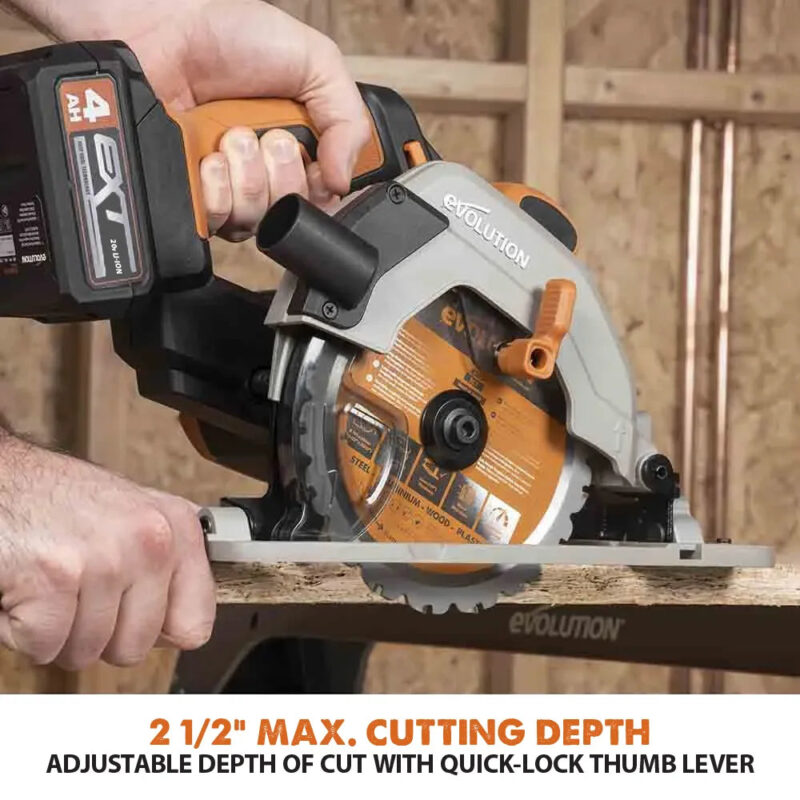 Evolution Cordless R165CCS-Li 6-1/2 in Circular Saw 20V Li-Ion EXT Inc Multi-Material Blade - Image 6