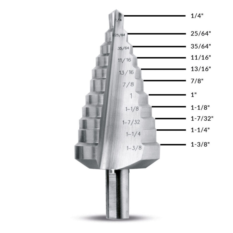 Evolution SD-11: 1/4 to 1-3/8 in. Straight Flute Step Drill - Image 2