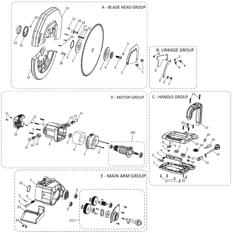 Evolution S355MCS Spare Parts (Head)