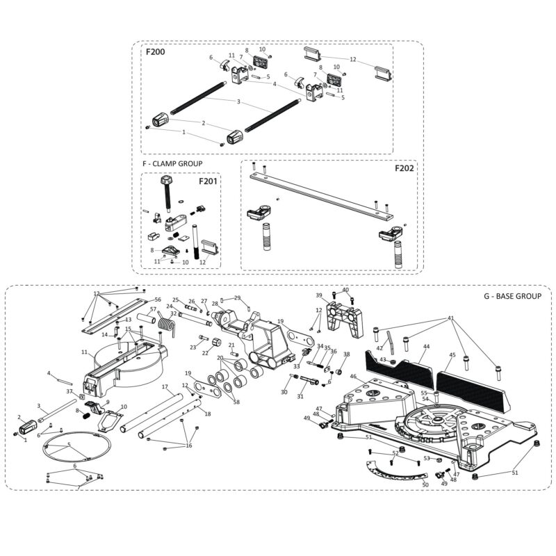 Evolution S355MCS Spare Parts (Base and Clamps)