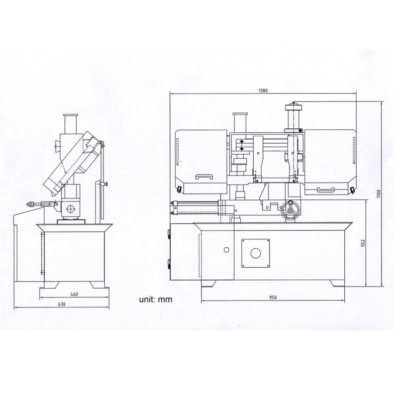 KaKa Industrial TGK-08 Double column horizontal band saw,7.87”x7.87” cutting capacity ,vertical lifting ,Metal Bandsaw with working light, high & low blade speed, Runs on 230v-60HZ-3PH - Image 11