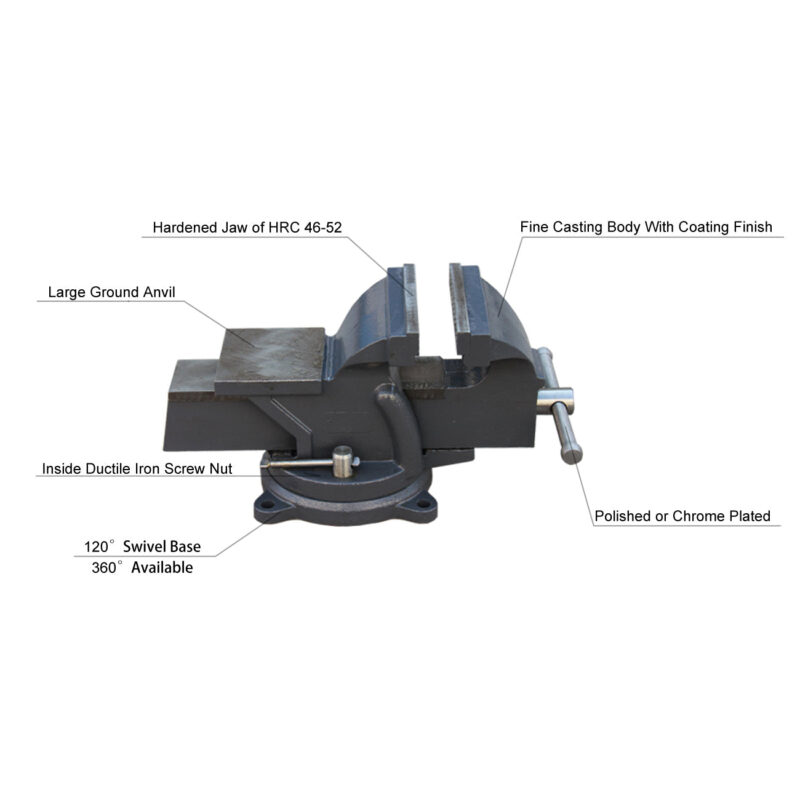 KAKA Industrial HPS-100 4” Ductile Iron Heavy Duty Bench Vise