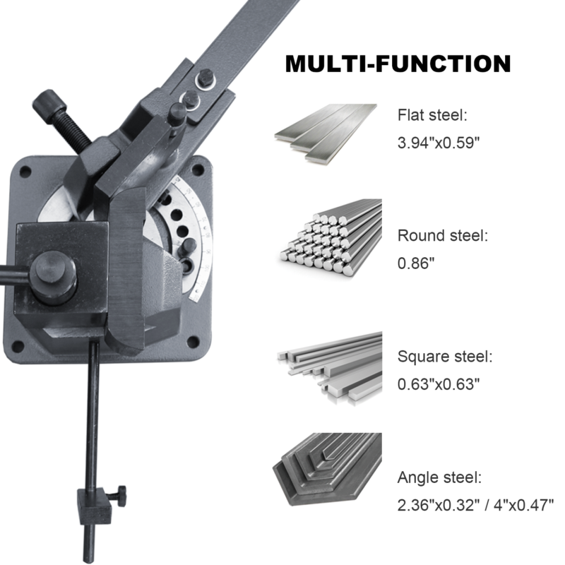 KAKA Industrial UB-70 Cast-Iron Metal Bender, 2-3/4-Inch Hot and Cot Sheet Metal Bender, Solid Design, High Precision Strip Steel, Flat Steel, Round Steel and Angle Steel Metal Bender - Image 6
