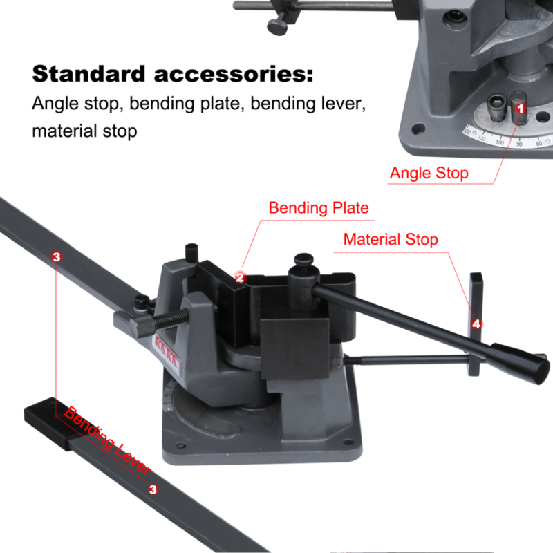 KAKA Industrial UB-70 Cast-Iron Metal Bender, 2-3/4-Inch Hot and Cot Sheet Metal Bender, Solid Design, High Precision Strip Steel, Flat Steel, Round Steel and Angle Steel Metal Bender - Image 7