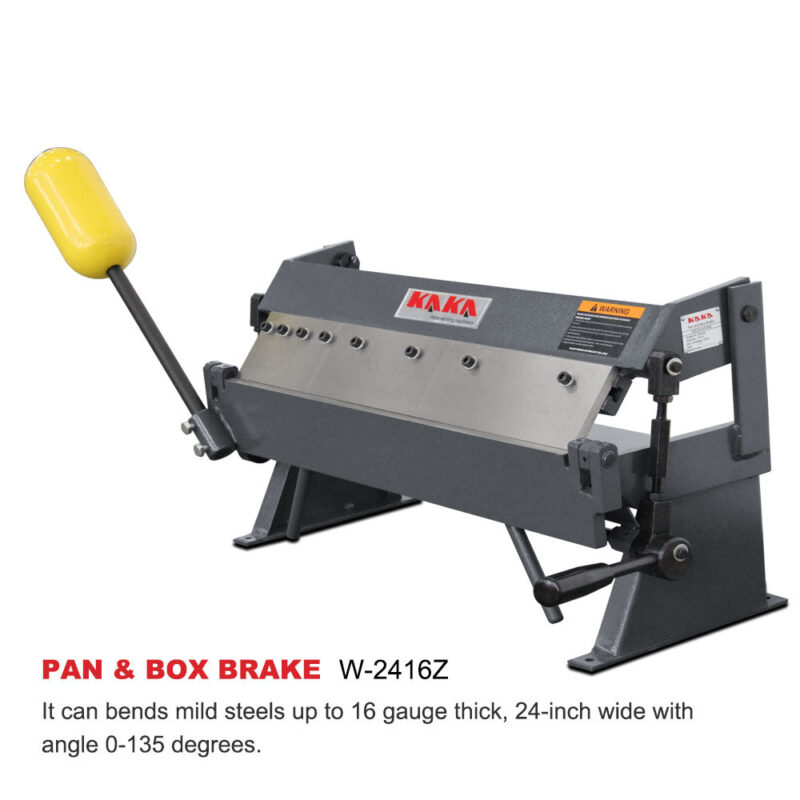 KAKA Industrial W-2416Z, 24"Sheet Metal Pan and Box Brake, Max Thickness 16 Gauge Mild Steel Capacity, Angle 1-135 Degree, The finger size is 1", 2", 3", 8" & 10" Pan and Box Brake Machine - Image 10