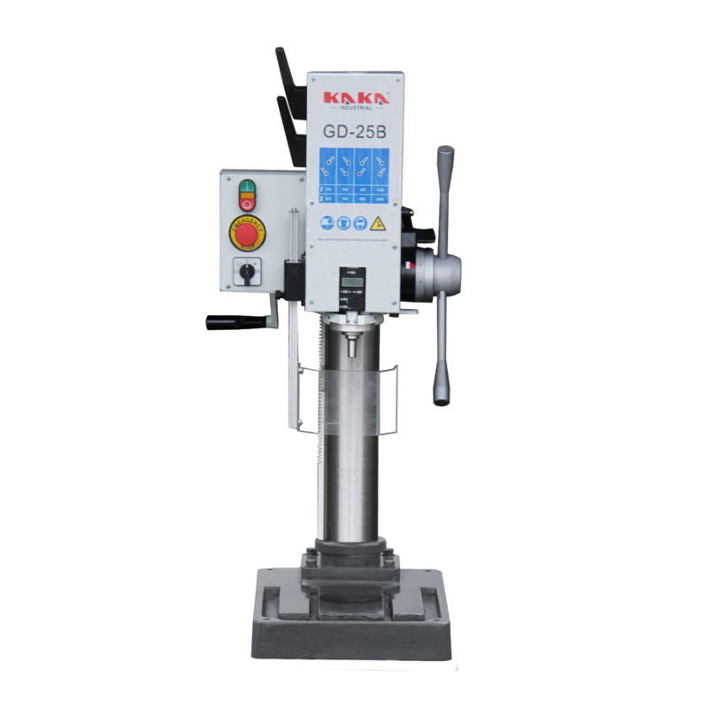 KAKA Industrial GD-25B Gear Head Vertical Drill Press, 8 Steps Speed Adjustable Head Hight Depth DRO Industrial Grade Drilling Tapping Machine with 220V 3 Phase Motor - Image 2