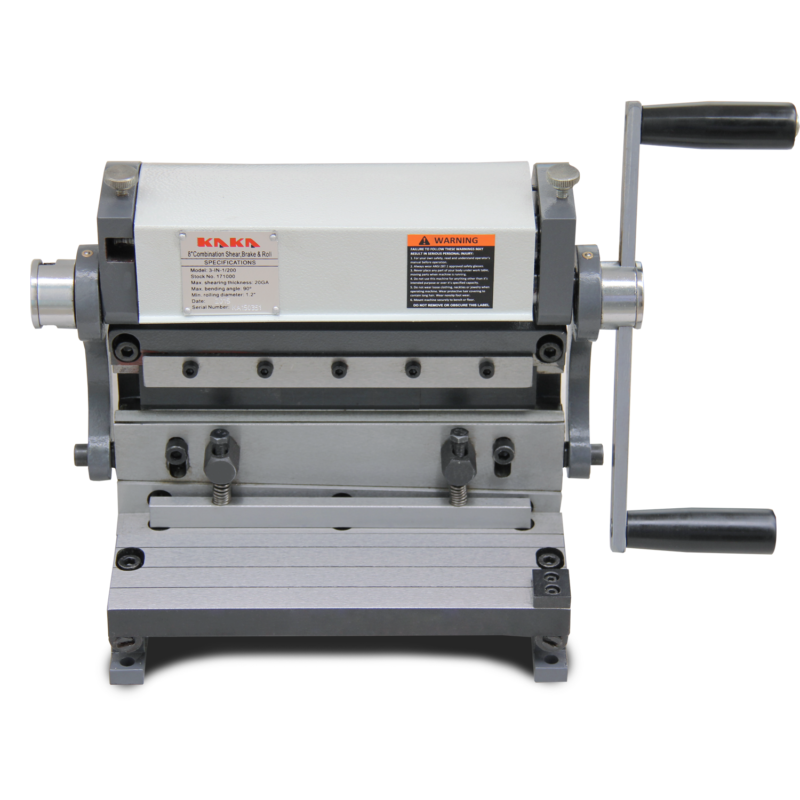 Kaka industrial Sheet Metal Brake 3-In-1/8, 8-Inch Combination Sheet Metal Brake, Shear Press Brake 20-Gauge Capacity, Shears and Slip Roll Machine for Shear Bending Rolling, Brake Shear Roll Machine - Image 3