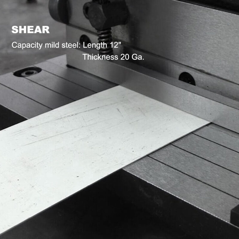 Kaka industrial Sheet Metal Brake 3-In-1/12, 12-Inch Combination Sheet Metal Brake, Shear Press Brake 20-Gauge Capacity, Shears and Slip Roll Machine for Shear Bending Rolling, Brake Shear Roll Machine - Image 9