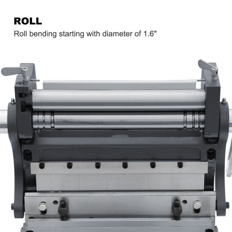Kaka industrial Sheet Metal Brake 3-In-1/12, 12-Inch Combination Sheet Metal Brake, Shear Press Brake 20-Gauge Capacity, Shears and Slip Roll Machine for Shear Bending Rolling, Brake Shear Roll Machine - Image 11