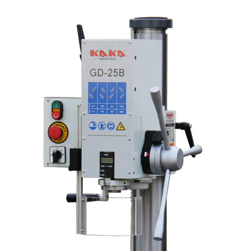 KAKA Industrial GD-25B Gear Head Vertical Drill Press, 8 Steps Speed Adjustable Head Hight Depth DRO Industrial Grade Drilling Tapping Machine with 220V 3 Phase Motor - Image 7