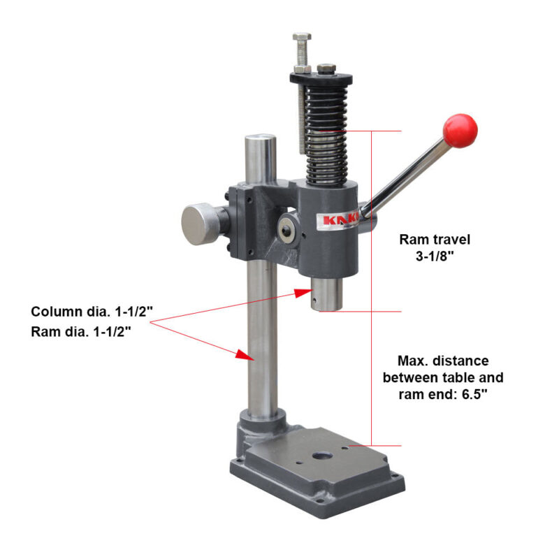 KAKA Industrial AP-2S Arbor Press, Adjust Press Height Jewelry Tools, Solid Construction, Easy Operation 2 Tons Arbor Press - Image 4