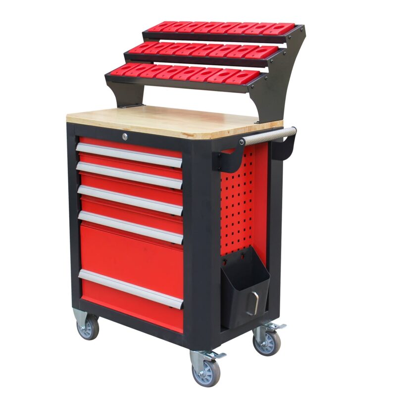 Kaka industrial HQC-540A(BT40) Tool Holder CNC Tool Cart, 5 Drawer Tool Chest 77 Capacity 4 Ball-Bearing Glided Drawers, Drawer Mobile Work Station - Image 2