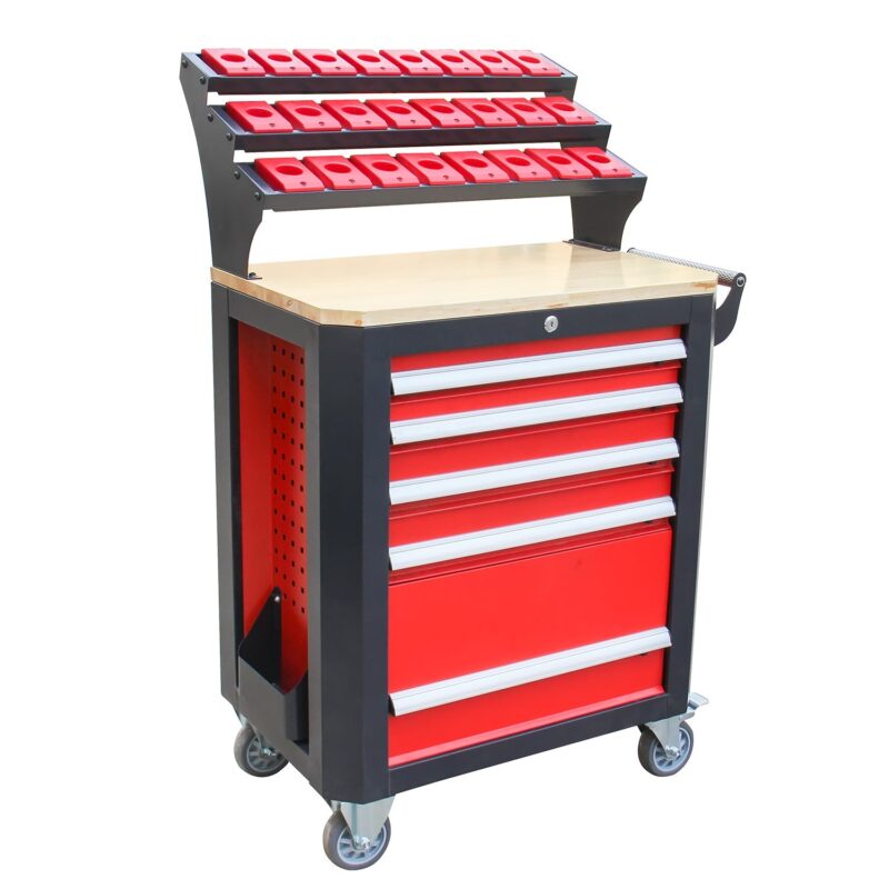 Kaka industrial HQC-540A(BT40) Tool Holder CNC Tool Cart, 5 Drawer Tool Chest 77 Capacity 4 Ball-Bearing Glided Drawers, Drawer Mobile Work Station - Image 3