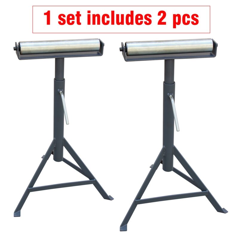 KAKA RB-1000 Super Duty Adjustable 23-Inch to 38-1/2-Inch Tall Pedestal Roller Stand with 11-3/8-Inch Ball Bearing Roller, 330 Lbs. Material support