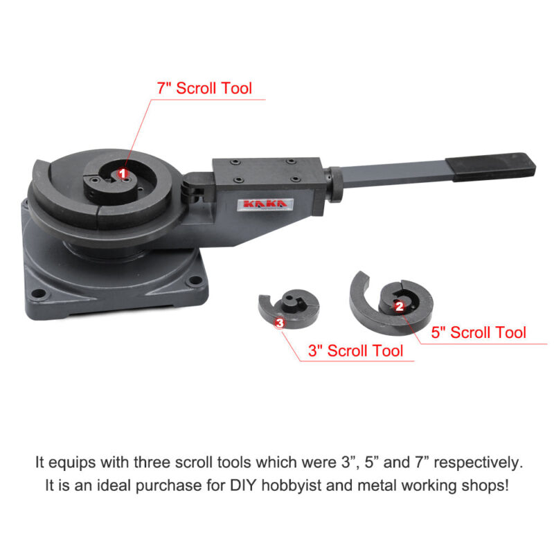 KAKA Industrial SBG-30 Universal Bender, High Precision Metal Bender for Steel, Brass, Copper and aluminum, Cast-Iron Steel Frame Scroll Bender with 3 Metal Scroll Bender - Image 6