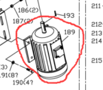 Spare parts for band saw BS-712N/BS-712R - Motor 115V/230V Single Phase